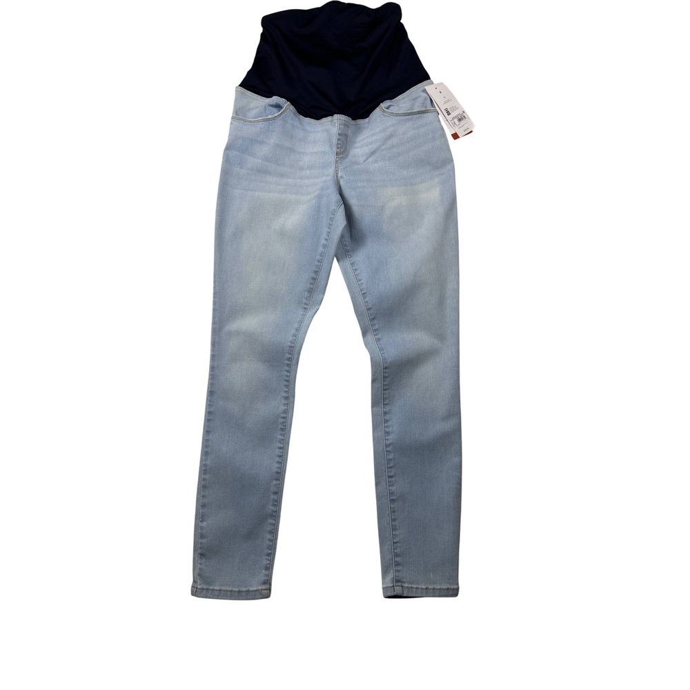 Isabel Maternity by Ingrid & Isabel‎ Skinny Jeans Light Blue Crossover Panel 10
